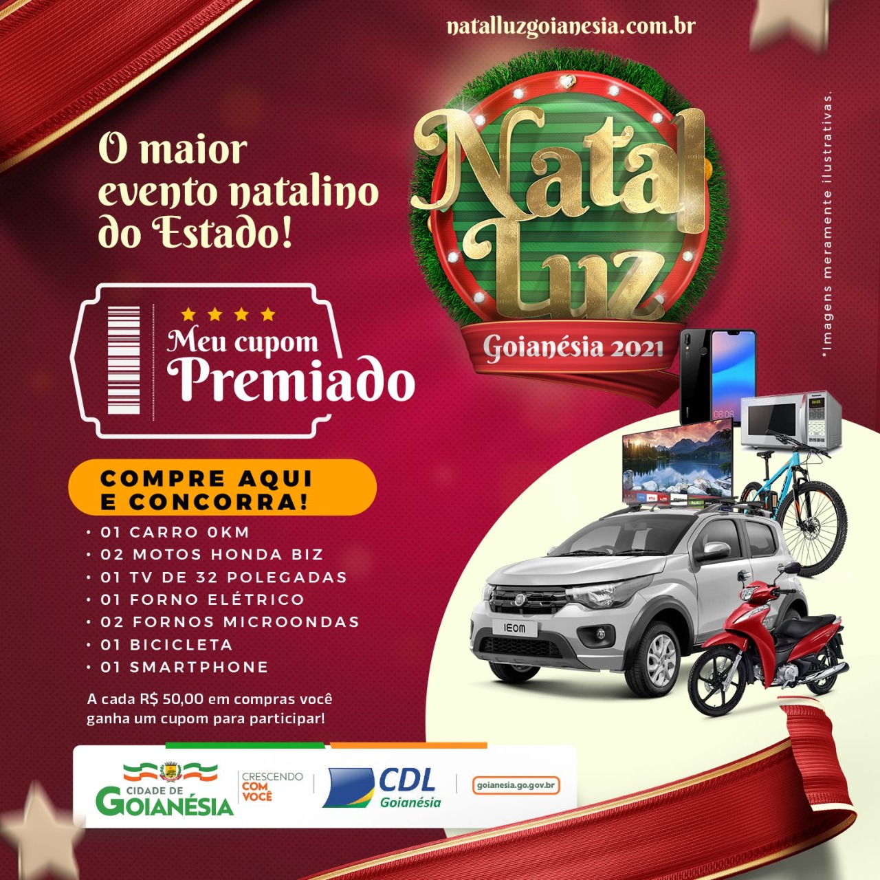 Natal Luz 2021: Confira a Promoção '' MEU CUPOM PREMIADO'' e saiba como  participar - Prefeitura de Goianésia