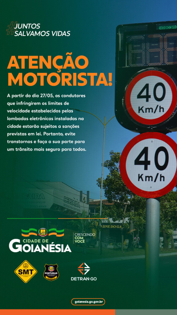 Placa de Atenção para Velocidade Máxima 40 Km/h