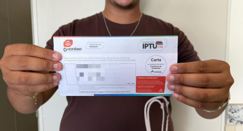 Prefeitura de Goianésia prorroga prazo do IPTU 2026 e mantém desconto de 40%